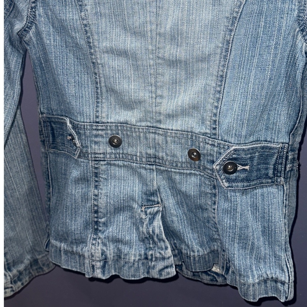 Mossimo Light Wash Denim Blazer Jacket Y2K Tailored 100% Cotton Small - Picture 4 of 6